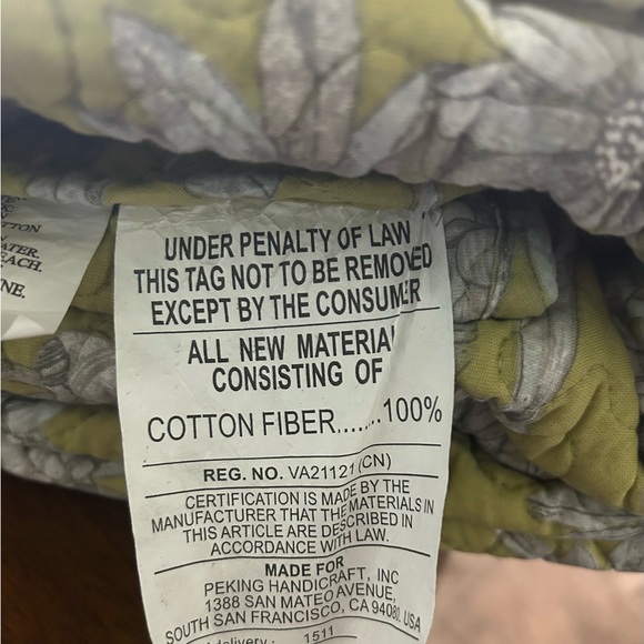 NWT Tranquil Garden Baby Blue / Green Queen Quilt - Picture 3 of 6